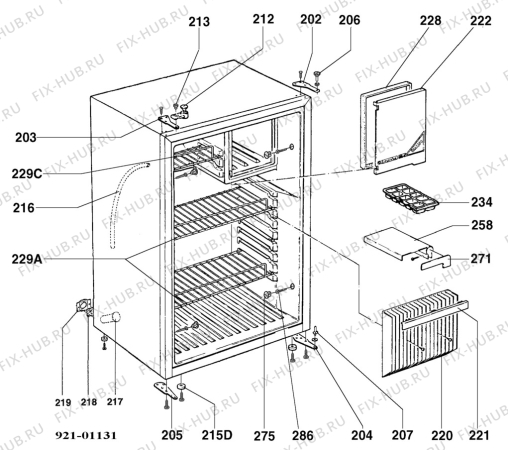 Взрыв-схема холодильника Electrolux RM4280 - Схема узла C20 Cabinet  B