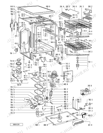Схема №2 ADP 996 GRM с изображением Уплотнитель (прокладка) для посудомойки Whirlpool 481232588008