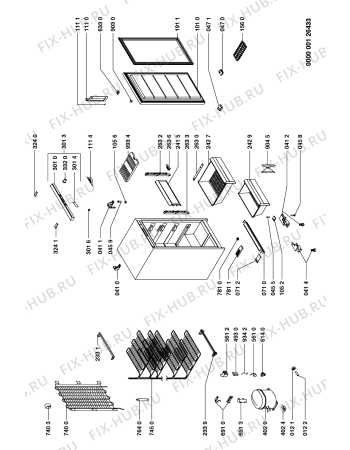 Схема №1 AFE322/G AFG 322/G/WP с изображением Петля (защелка) для холодильника Whirlpool 481953598485