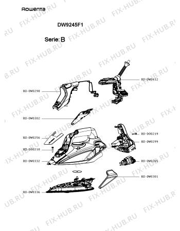 Схема №3 DW9245F1 с изображением Ручка для электроутюга Rowenta RS-DW0300