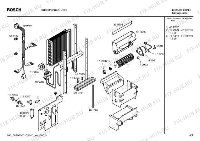 Схема №4 B1RKM16002 с изображением Кронштейн для климатотехники Bosch 00420670