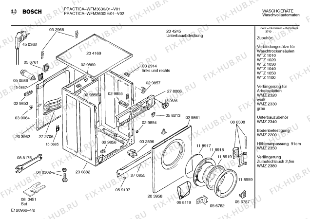 Схема №3 WFM3630IE Practica WFM3630 с изображением Панель управления для стиралки Bosch 00285832