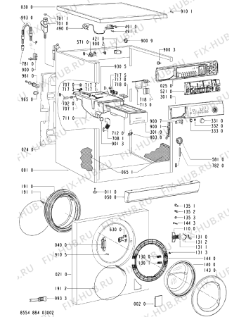 Схема №2 WA 9756 с изображением Резервуар для стиралки Whirlpool 481241818657