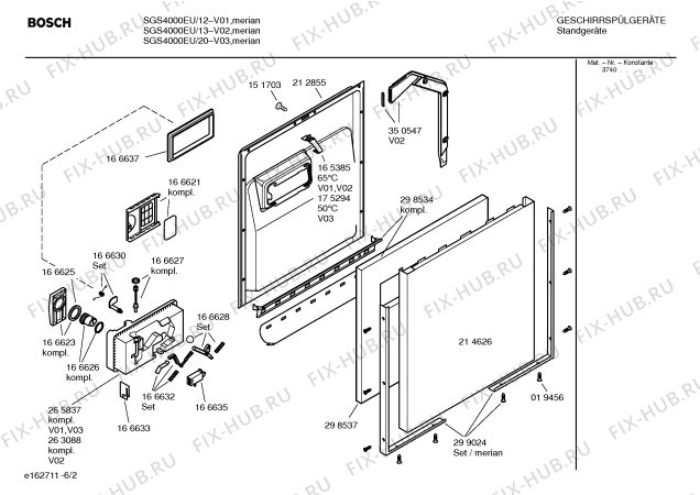 Схема №6 SRI3014 с изображением Переключатель для посудомоечной машины Bosch 00169191