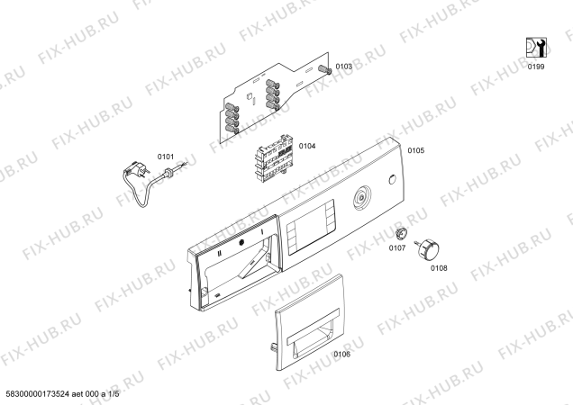 Схема №5 WLM204C00W BOSCH Avantixx 6.2kg с изображением Корпус для стиралки Bosch 00712841