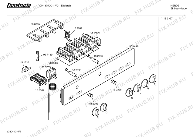 Схема №4 CH13750 с изображением Панель управления для духового шкафа Bosch 00361416