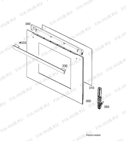 Взрыв-схема плиты (духовки) Electrolux ROB2101AOK - Схема узла Door