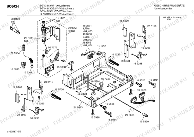 Взрыв-схема посудомоечной машины Bosch SGV4313EU - Схема узла 05