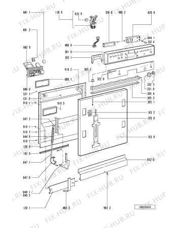 Взрыв-схема посудомоечной машины Bauknecht GSI 4952 R-WS - Схема узла
