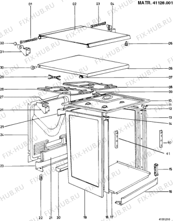 Взрыв-схема плиты (духовки) Indesit KC4400WPG (F013506) - Схема узла