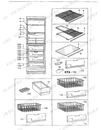 Взрыв-схема холодильника Electrolux ER3215B - Схема узла Furniture