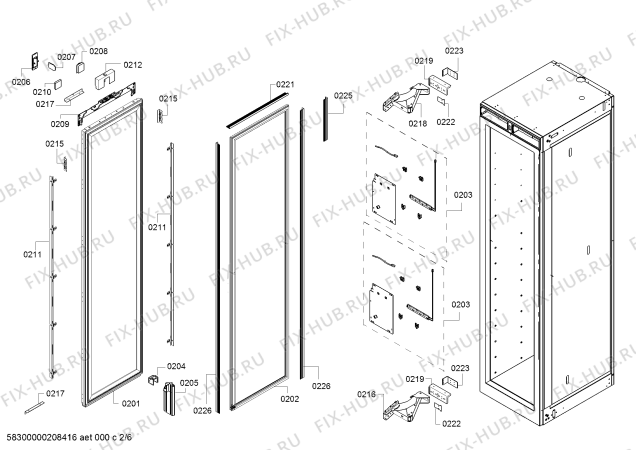 Схема №5 RW414364 Gaggenau с изображением Дверь для холодильной камеры Bosch 00717593