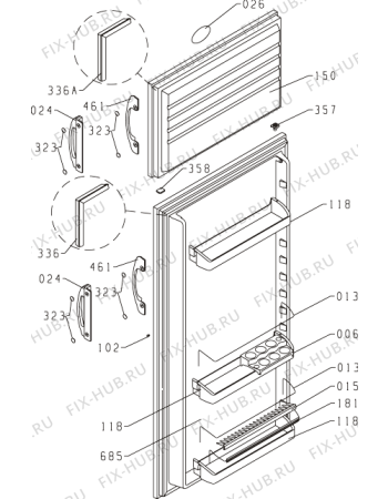 Взрыв-схема холодильника Gorenje RF4245 (167960, HZZS2426) - Схема узла 02