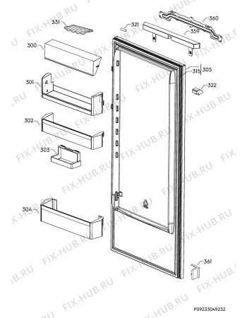 Взрыв-схема холодильника Smeg S7L148DF2P1 - Схема узла Door