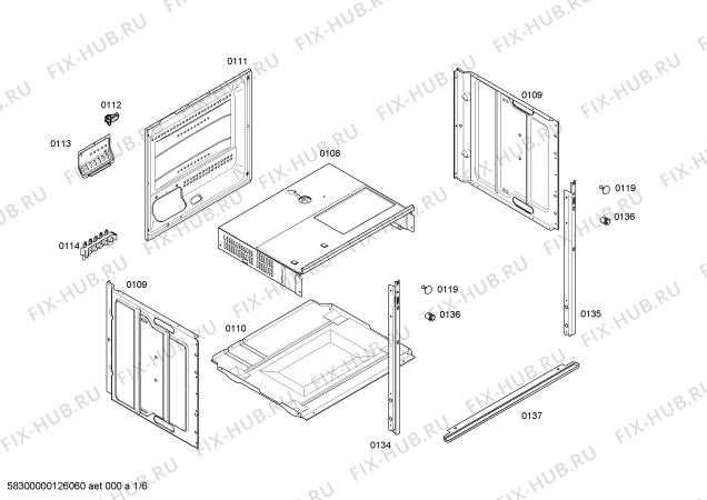 Схема №5 E1544A0 MEGA1544A с изображением Панель управления для духового шкафа Bosch 00665193