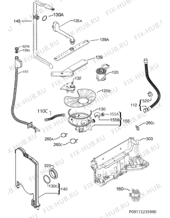 Взрыв-схема посудомоечной машины Aeg AEG-VISION FFB62400P - Схема узла Hydraulic System 272