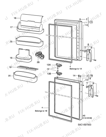 Взрыв-схема холодильника Electrolux ER8912B - Схема узла C10 Door