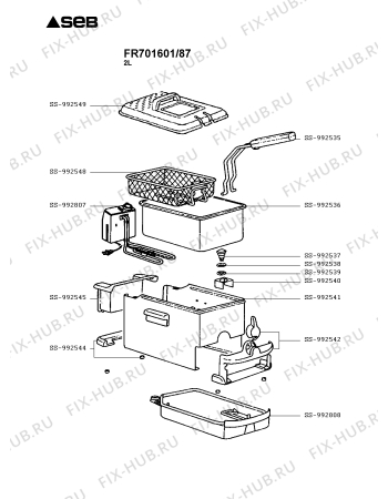 Схема №1 FR701602/87 с изображением Контейнер для тостера (фритюрницы) Seb SS-992808