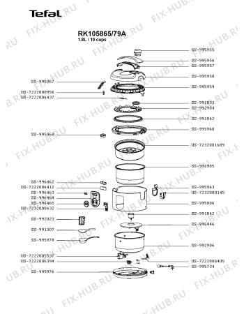 Схема №1 RK1068CA/79A с изображением Ручка таймера для электропароварки Tefal SS-995956