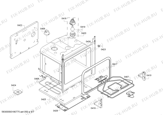 Взрыв-схема плиты (духовки) Bosch HCE628128U Bosch - Схема узла 04