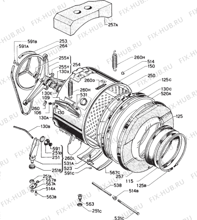 Взрыв-схема стиральной машины Zanussi WDI9091 - Схема узла Functional parts 267