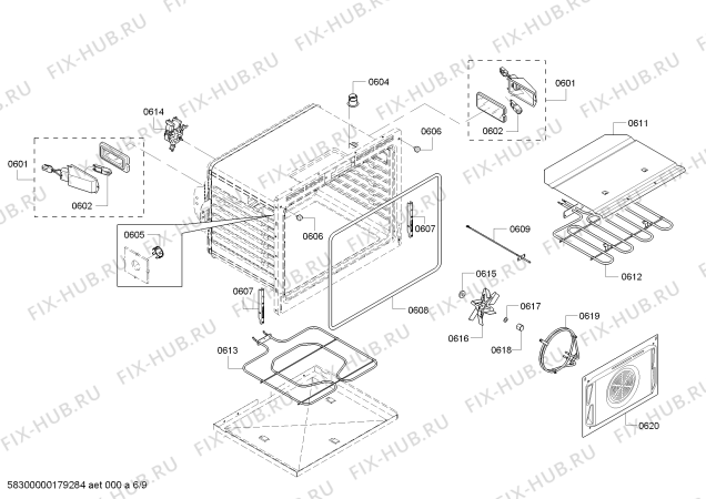 Взрыв-схема плиты (духовки) Bosch HBLP651UC Bosch - Схема узла 07