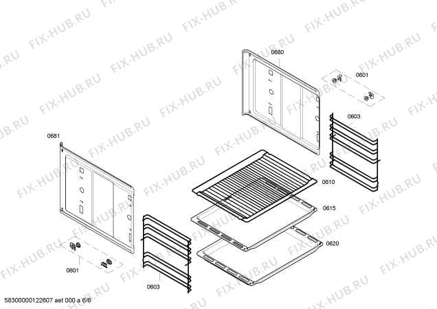 Взрыв-схема плиты (духовки) Bosch HBN430551J - Схема узла 06