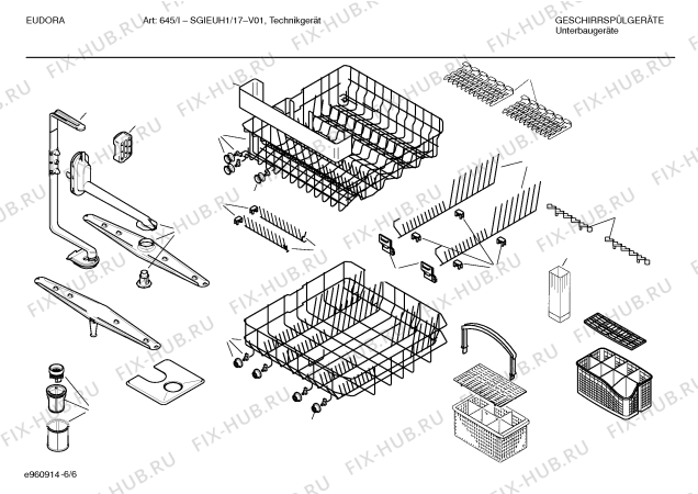 Взрыв-схема посудомоечной машины Eudora SGIEUH1 Art.:645/I - Схема узла 06