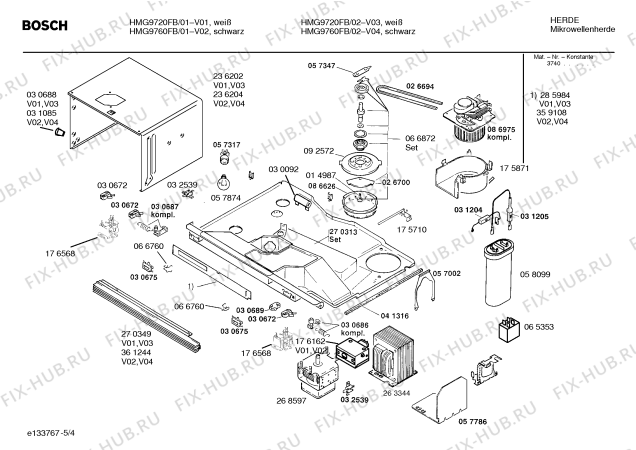 Взрыв-схема микроволновой печи Bosch HMG9760FB - Схема узла 04