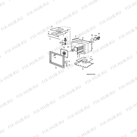 Взрыв-схема плиты (духовки) Elektro Helios SK6380 - Схема узла H10 Main Oven Cavity (large)