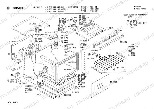 Схема №3 HEE682C35 с изображением Переключатель для плиты (духовки) Bosch 00054269