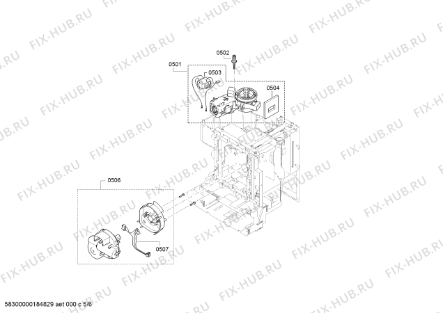 Схема №5 TES51553DE VeroCafe LattePro с изображением Крышка для электрокофемашины Bosch 12006511