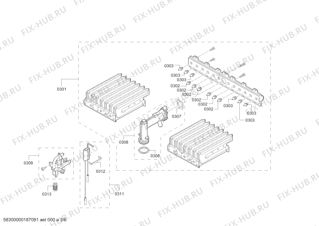 Взрыв-схема водонагревателя Bosch WR11G23 - Схема узла 03