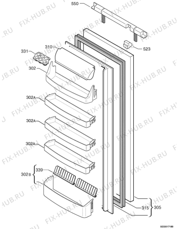 Взрыв-схема холодильника Electrolux ERG23600 - Схема узла Door 003