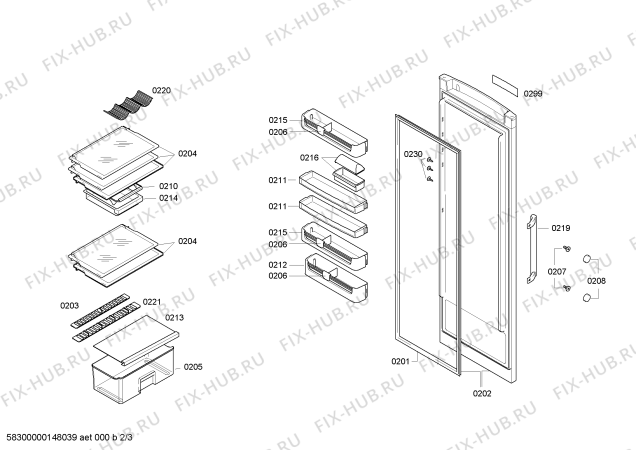 Схема №3 KSR30V42 с изображением Уплотнитель двери для холодильника Bosch 00710643
