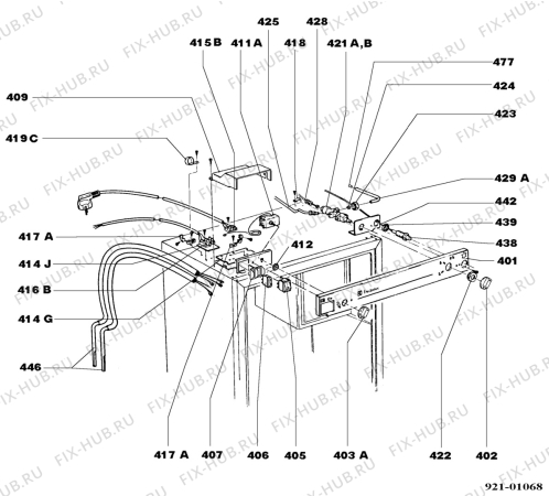 Взрыв-схема холодильника Electrolux RM4210 - Схема узла C20 Comb. armature  H