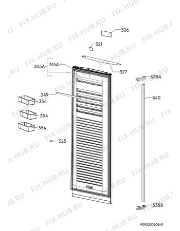 Взрыв-схема холодильника Aeg AGS729BCNW - Схема узла Door