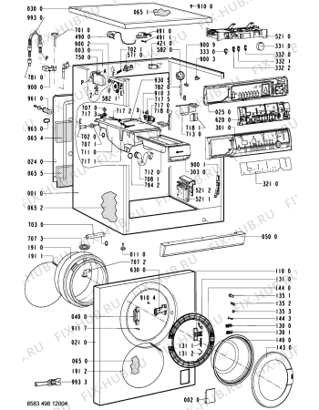 Схема №2 WAK 7950-NL с изображением Обшивка для стиралки Whirlpool 481245212703