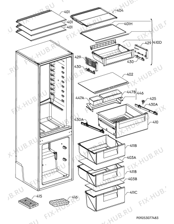 Взрыв-схема холодильника Ikea KOLDGRADER 80366076 - Схема узла Internal parts