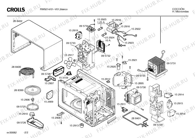 Схема №2 RW9214 с изображением Конденсатор для микроволновки Bosch 00153159