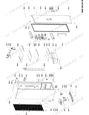 Схема №1 WME 3621 X AQUA с изображением Дверца для холодильника Whirlpool 481010712541