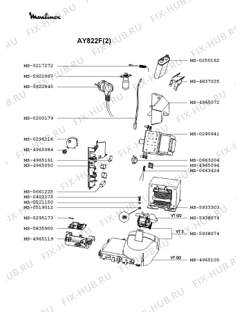Взрыв-схема микроволновой печи Moulinex AY822F(2) - Схема узла EP002309.0P3
