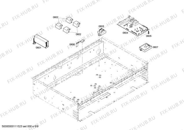 Схема №7 P364GLCLP с изображением Переключатель для плиты (духовки) Bosch 00600598