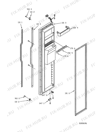 Схема №7 8340 NF с изображением Корпусная деталь для холодильника Whirlpool 481945299901