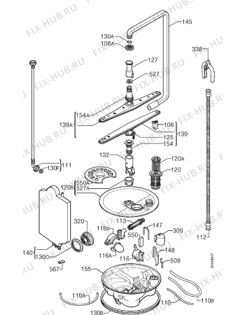 Взрыв-схема посудомоечной машины Zanussi DW474-1 - Схема узла Hydraulic System 272