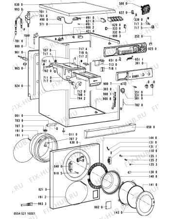 Схема №1 WA 43510 с изображением Тумблер для стиралки Whirlpool 481228219726