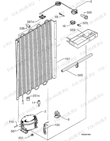 Взрыв-схема холодильника Aeg A2043-4GS - Схема узла Cooling system 017