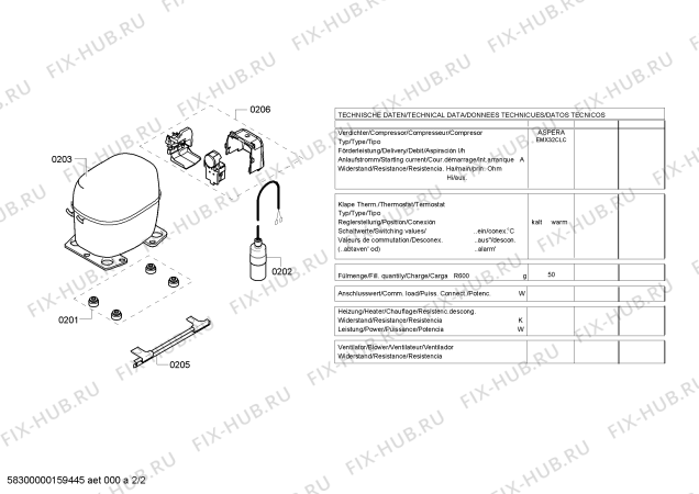 Взрыв-схема холодильника Bosch GSD12P22 Bosch - Схема узла 02