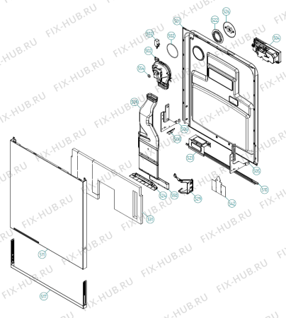 Взрыв-схема посудомоечной машины Gorenje Kitchen Aid KDFX 7015 IT   -Titan FI Soft (340675, DW70.3) - Схема узла 05