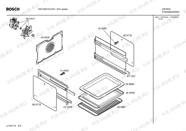 Взрыв-схема плиты (духовки) Bosch HEV2521EU - Схема узла 04